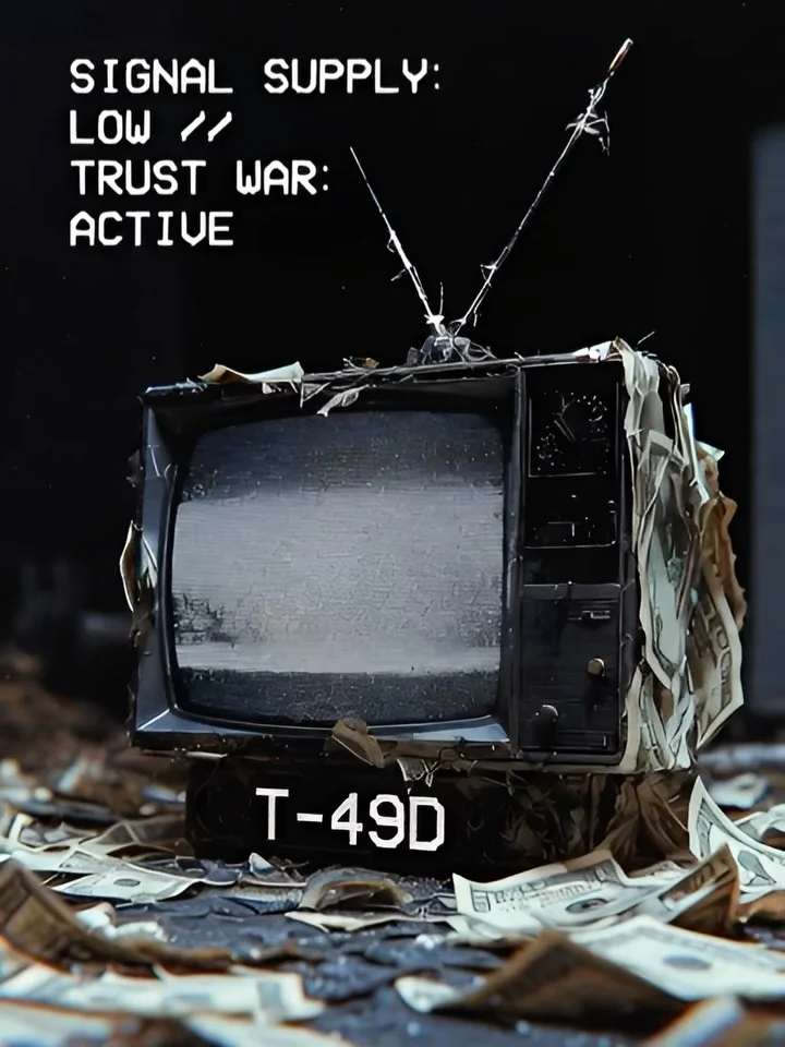 TIME RUNS. FUNDS DRAIN.
BBC budget hits the edge.
