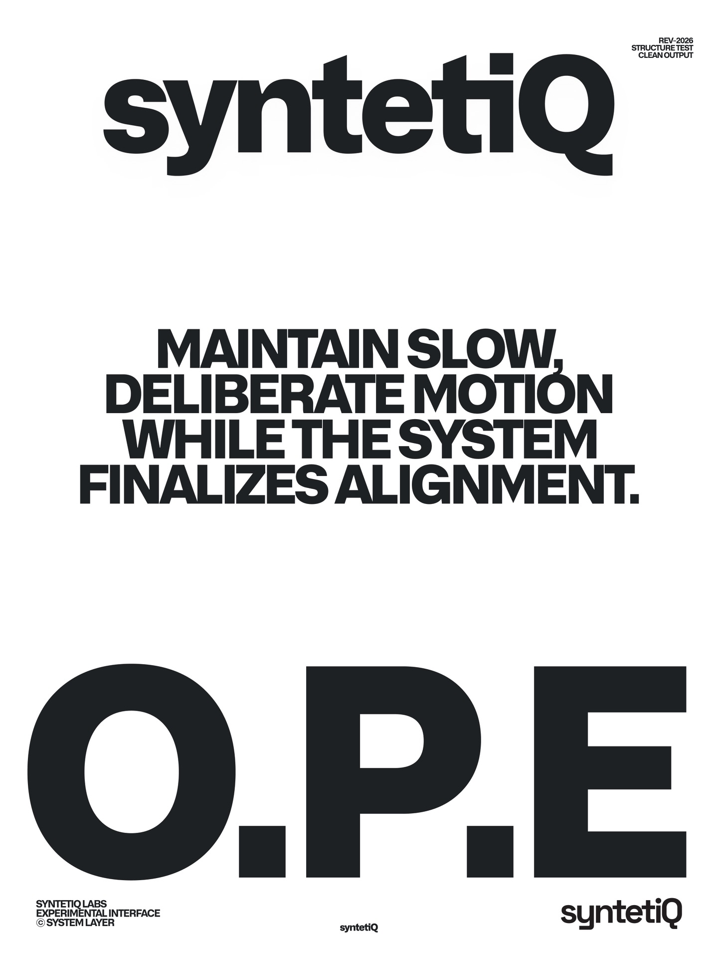 Reduce unnecessary movement to preserve SyntetiQ s
